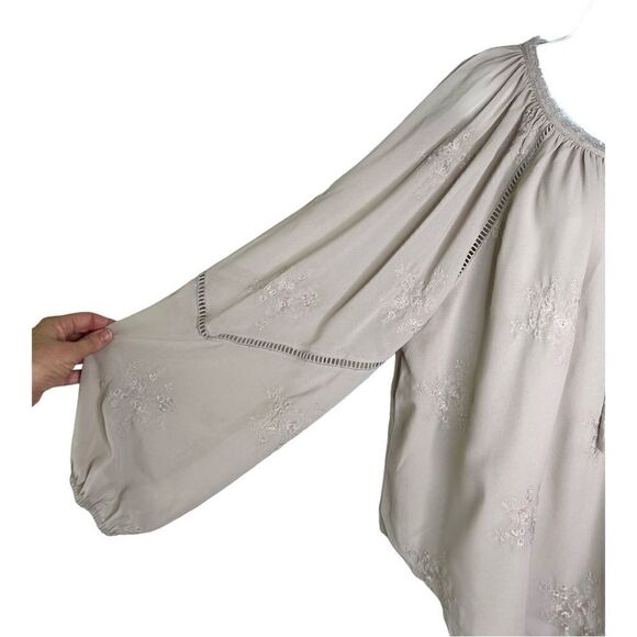 DEX Womens 1X Crochet Inset Embroidered Boho Top NWT - Picture 7 of 13